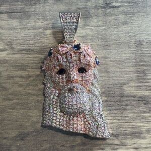 Sparkling jesus Pendant with Gem Accents